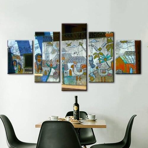 Modular Canvas Countryside Painting Animal Home Decor Graffiti Prints Poster Vintage Framework Wall Art For Bedroom