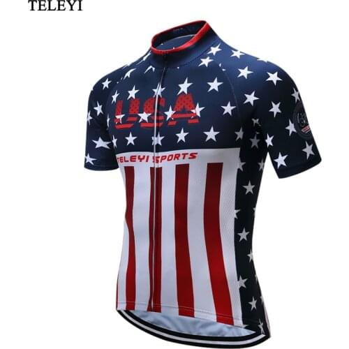 TELEYI USA Mans Cycling Bike Cycle jersey Top Summer Mtb Bicycle Clothing Ropa Maillot Ciclismo Mountain Bike Clothes Short
