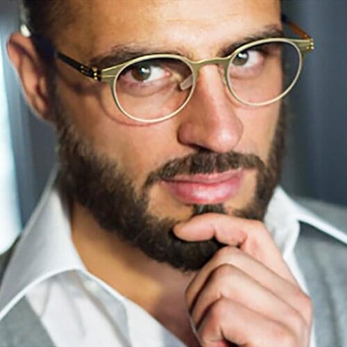 Men Women Stainless Steel Eyeglasses Frames Round Vintage Retro Optical Eyewear Prescription Reading Computer Goggles Flexible