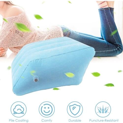 1pcs Portable Inflatable Elevation Wedge Leg Foot Pillow For Sleeping Knee Support Cushion Between The Legs With Inflator Pump