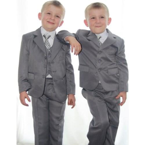 Boys Wedding Attire Children suits For Special Occasion Customized (Jacket+Pants++Vest+ Tie) Formal Dresses For Boys