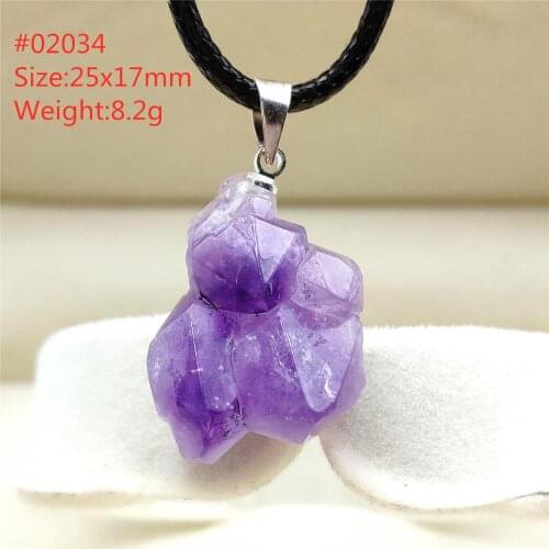 Natural Lavender Amethyst Quartz Purple Pendant Necklace Raw Material Crystal Fashion Healing Stone AAAAA