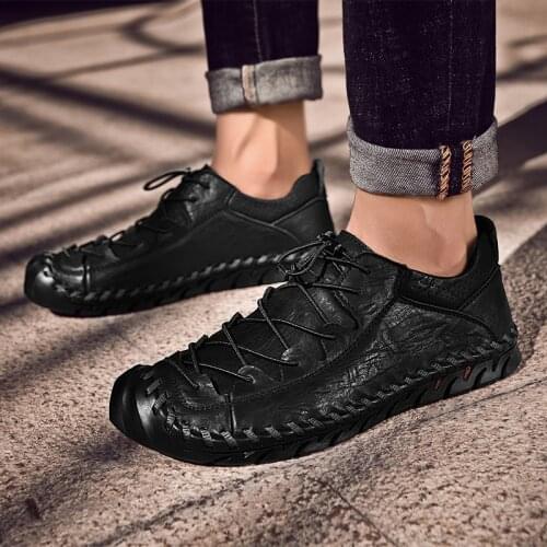 New Men Casual Shoes Sneakers Mens Shoes High Quality Split Leather Shoes Man Outdoor Shoes Flats Comfortable Driving Footwear