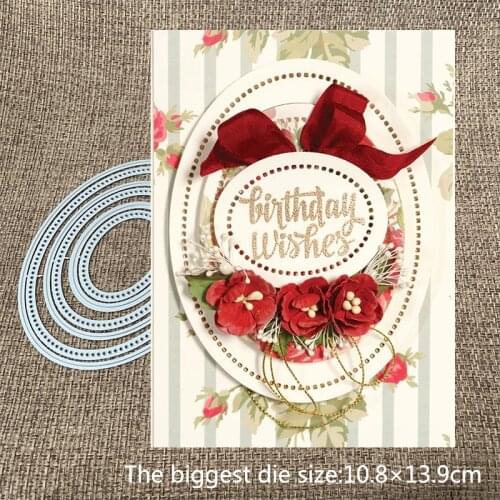 New Design Craft Metal Cutting Die Cut Die 6pcs oval background Scrapbooking Album Paper Card Craft Embossing Die Cuts