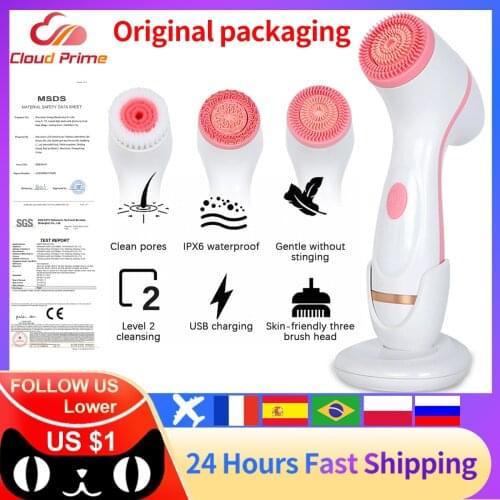 Cleansing Brush Sonic Nu Face Spin Brush Set Galvanica Facial Spa System For Skin Deep Cleaning Remove Blackhead Device Sonic Nu