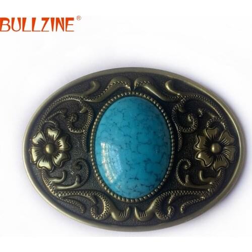 The Bullzine western horse head belt buckle with pewter finish FP-03623 for 4cm width snap on belt