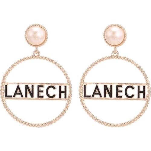 Oorbellen Statement Letter New Design Bohemian Bijoux Crystal Pendant Earrings Ladies Party Gifts Wedding Bridal Accessories