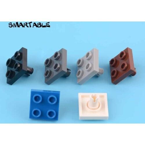 Smartable Plate 2x2 Inverted with Pin Building Blocks MOC Parts Toys For Kids Compatible 2476/48241 50pcs/lot