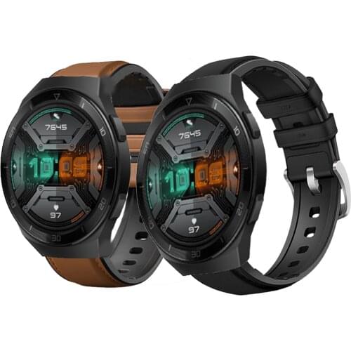 Silicone leather Replacement Sport Band For Huawei watch GT 2e strap GT 2 46mm GT2 GT2E strap 22mm Replacement Strap