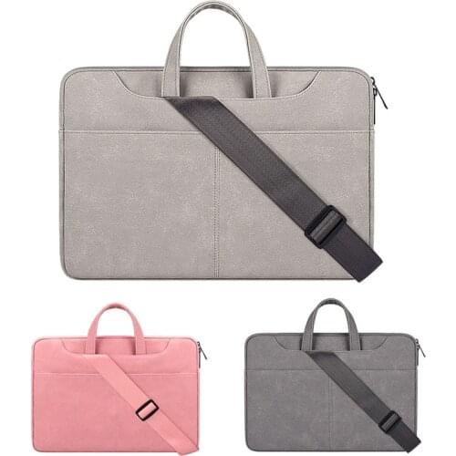 Laptop handbag Universal leather Shoulder computer bag 13.3 14 15 16 inch Notebook Briefcase For Macbook Air Pro Huawei Lenovo