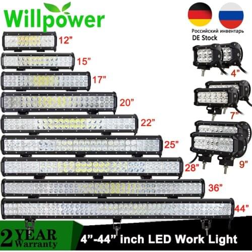 4-44" inch Offroad LED Light Bar Spot Flood 126W 234W 288W led Work Light for Jeep Car 4WD Truck Tractor SUV ATV 12V 24V