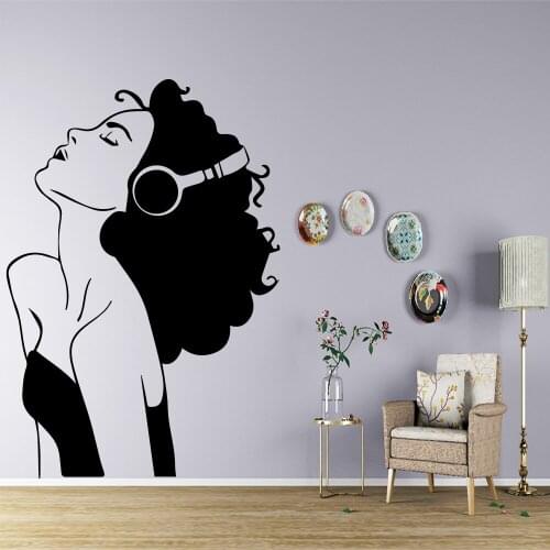 Comfortable Listen To Music Wall Sticker Art Decal Pvc Material Stickers In The Living Room Background Wall Art Decal