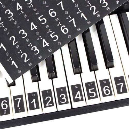 61 88 Keys Piano Sticker Universal Piano Keyboard Stickers Black Decal Electronic Piano Stave Note Stickers For White Key