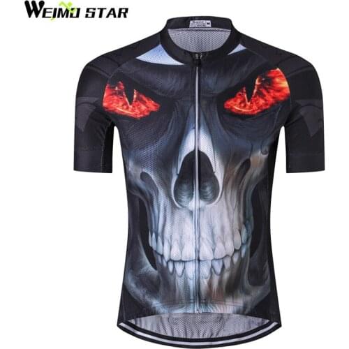 Weimostar Skull Cycling Jersey Men Pro Racing Sport Cycling Clothing Polyester MTB Bicycle Clothing Quick Dry Short Bike Jersey
