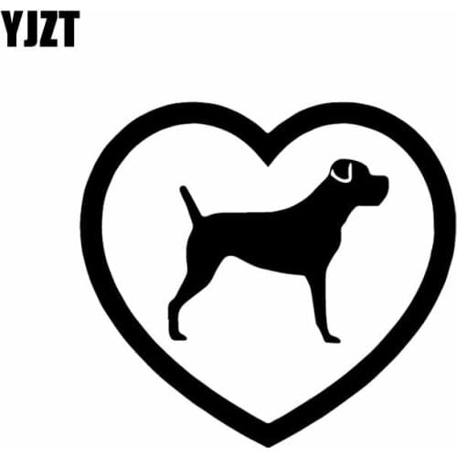 YJZT 13.7X12.5CM Cane Corso Big Heart Uncropped Dog Car Sticker Vinyl Decal Black/Silver C24-1158