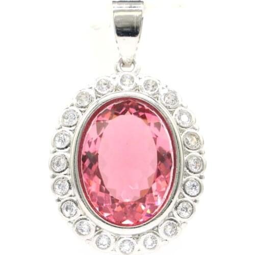 34x20mm Gorgeous Created Pink Morganite Violet Tanzanite For Women 925 Sterling Silver Earrings Pendant Wholesale Drop Shipping