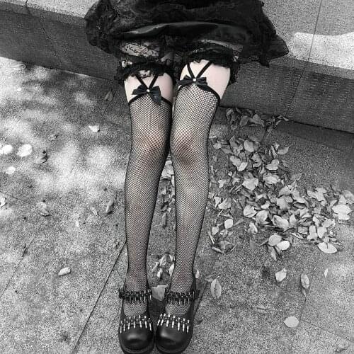 Transparent Stockings for Women Over Knee Fishnet Sexy Lace Suspender Thigh High Cute Lovely Erotic Gothic Stocking New Arrive
