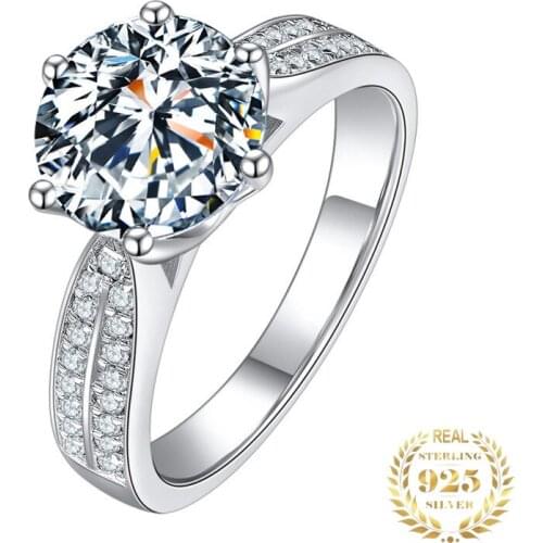 Women Rings Luxury Platinum Romantic Engagement Fine Jewelry Exquisite Diamond Elegant Wedding Cocktail Ring 925 Sterling Silver
