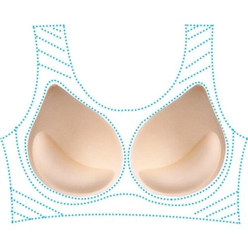 1 Pair Women Enhancer Bra Insert Pads Push Up Padded Removable Resilient For Sports Swimsuits Crossdresser Cosplay