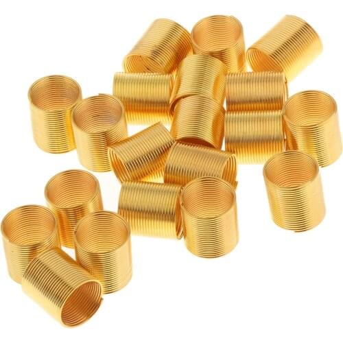 20x Gold Hair Braid DIY Beads Adjustable Braiding Cuff Clips 13MM