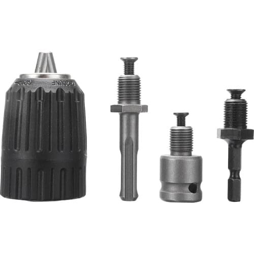 4Pcs 1/2-20UNF Drill Chuck 2-13MM Keyless Drill Chuck with 1/2" Hex Square Adaptor Power Tool Part For Impact Wrench Drill