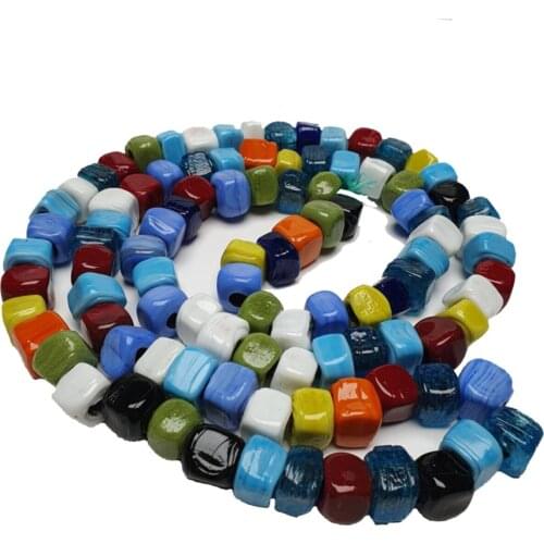 5 color Marbled Handmade Basement Glass Eye Beads, Evil eye bead, Necklace Jewelry Bead 15 Pcs 15mm