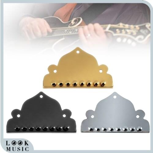 8 String Mandolin Tailpiece For Mandolin & Cigar Box Guitar Mandolin Tailpiece Madonlin Accessories Tailpiece-Gold/Chrome/Black