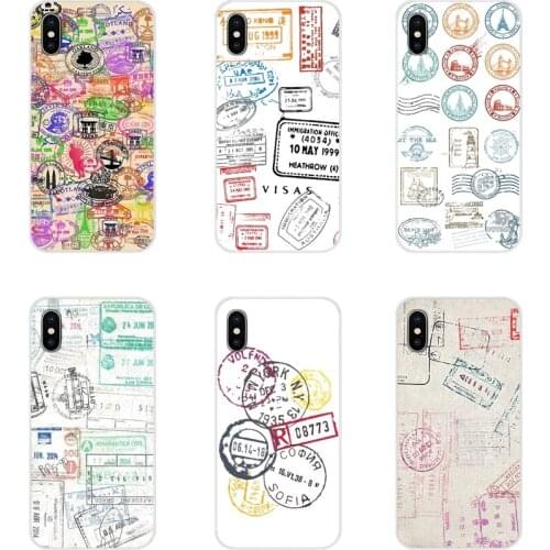 Accessories Phone Cases Covers For Xiaomi Redmi Note 3 4 5 6 7 8 Pro Mi Max Mix 2 3 2S Pocophone F1 Retro passport stamps