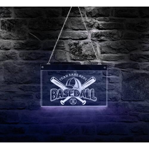 Baseball Team LED Neon Sign Custom Team Name Living Room Sports Theme Lighting Decor Personalized Wall Hanging Acrylic Board