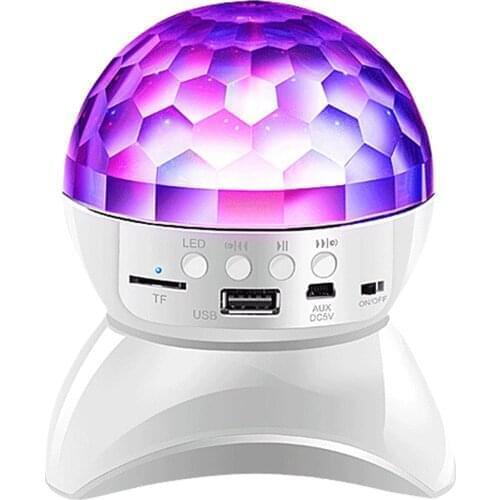 Bluetooth speake led Crystal Ball Disco Bluetooth portable speaker LED Party Lights Support FM TF Card AUX U Disk home cinema