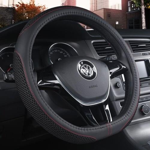 D series Micro Fiber Leather Car Steering Wheels Covers 38CM/15'' Steering Wheel Hubs Car Styling,For VW GOLF 7 2015 POLO JATTA