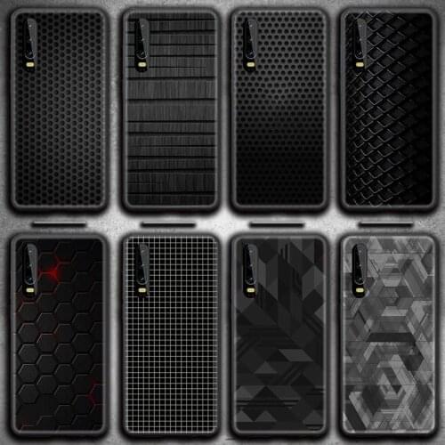 Black Grid Gentleman Pattern Phone Case for Huawei P20 P30 P40 lite E Pro Mate 40 30 20 Pro P Smart 2020
