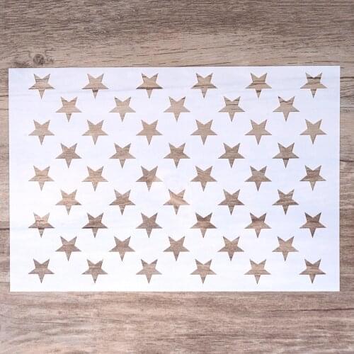 DIY Craft American Flag 50 Star Stencils for DIY Scrapbooking Stamping Album Crafts Decorative Paper Cards