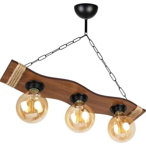 Morvizyon Wood Chandelier New Design 3 PCs Lighting Wood Chain Rope Chandelier-M218 Coffee home lounge elegant and design chandelier