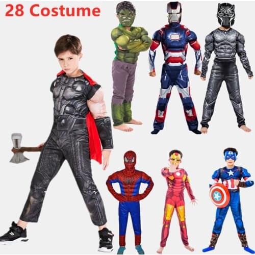 Childrens Superhero Deadpool Role-playing Muscle Costumes, Mask Jumpsuits, Halloween Party Supplies Costumes for Boys and Girls