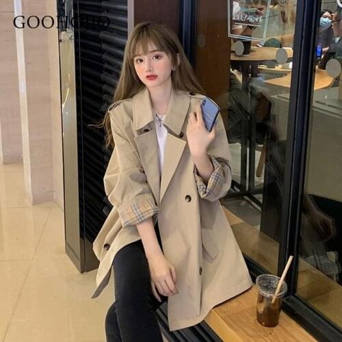 Женские длинные тренчи GOOHOJIO China At AliExpress