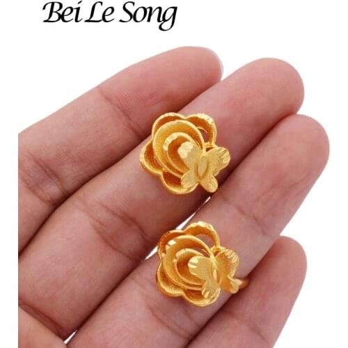 Rings Wedding jewelry party African couple resizable ring accessories Dubai 24k gold color ring ror women jewellery French gifts