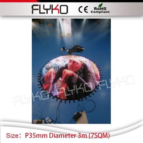 Concert backdrops foldable show disco led video screen led vision curtains P3.5cm round curtain