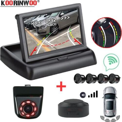 Koorinwoo Dual CPU Core Parking Sensor 4 Intelligent System For Tracks Camera Rear view Camera Show Distance Number Mirror Image