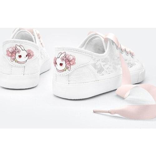 Ribbon White LACE Shoes Women Girl wishing rabbit bunny Shoes Lolita Lovely Japanese Student Soft Girls Board Shoes tbx119