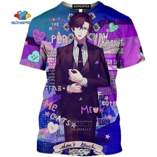 SONSPEE Game Mystic Messenger Mens T-shirt 3D Print Cool Guy V 707 Tshirt Summer Casual Short Sleeve Women Fitness Tee Shirts