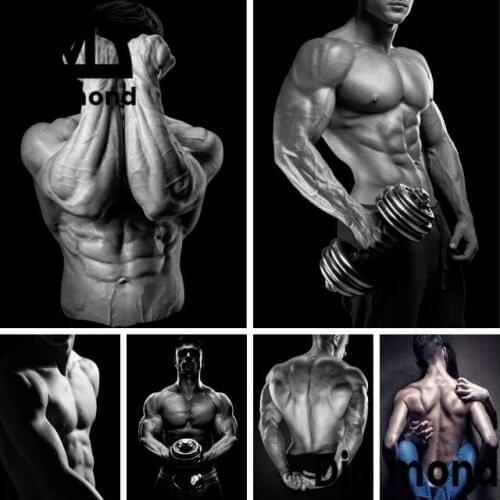 Fitness Man Diamond Painting Sexy Women 5D Diy Diamond Embroidery Cross Stitch Kit Character Mosaic Art Home Decoration Gift