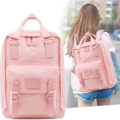 Women Nylon Backpack Candy Color School Bags for Teenage Girl 14 Inch Laptop Backpacks Female Waterproof Rucksack Mochilas