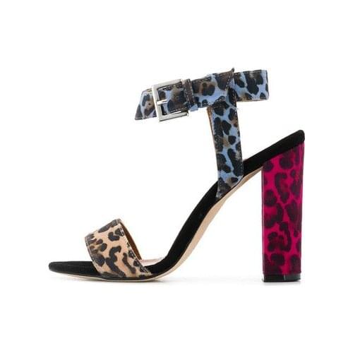 Charming Women Open Toe Ankle Strap Stiletto Leopard Heel Dress Sandals Elegant Wedding Party Shoes Pumps High Heels Big Size