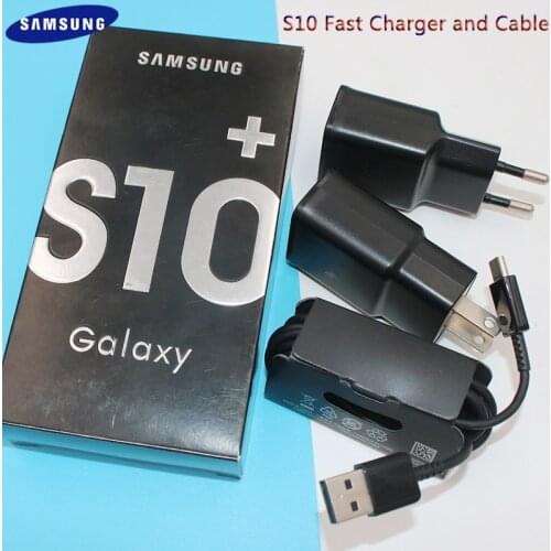 Samsung Original Fast Charging Charger USB Wall EU US Adapter Type C Data Cable For Galaxy S10 S9 S8 Plus S10e A20 A30 A50 A70 S