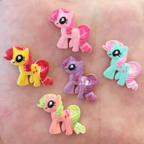 Resin Lovely 3D Colorful Unicorn Flatback Stone Appliques Home Decor Crafts 20pcs DIY Wedding Scrapbook OW04