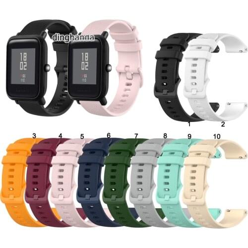 20mm Soft Silicone Watch Strap Band For Huami Amazfit Bip S U lite GTS 2 Neo Smart Watch Replacement Colorful Wrist bands straps
