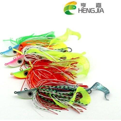 HENGJIA 2pcs 20g big lead head fishing lures bass fishing baits actopus squid hooks buzzbaits soft sea pike pesca fishing tackle