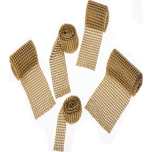 3MM 150cm Gold Silver Metal Bead Mesh Trim In Gold & Silver base for DIY Sewing of wedding bridal dress garment shoe bag