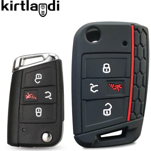 Silicone Key Case Holder Shell Cover Protection for Volkswagen VW Golf 7 MK7 Polo Atlas for Skoda Octavia A7 Remote Control Fob
